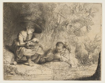 The Flute Player, 1642 by Rembrandt van Rijn