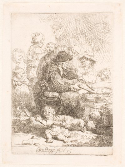 The pancake woman by Rembrandt van Rijn