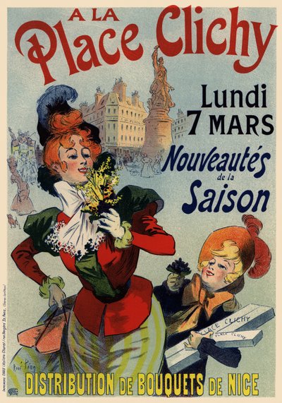 A la Place Clichy Poster, 1890s by René Louis Péan
