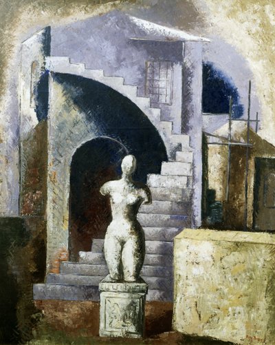 Statue and staircase by Renato Paresce