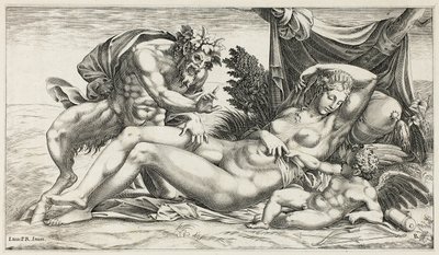 Jupiter and Antiope by Rene Boyvin