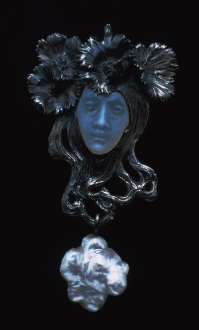 Female Face Pendant, c1898-1900 by Rene Jules Lalique