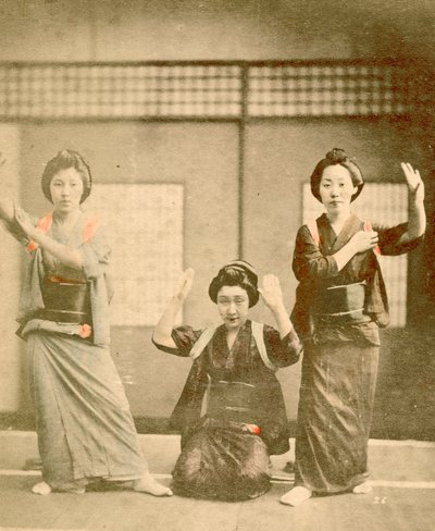 Girls Dancing c.1896 by Renjo Shimooka