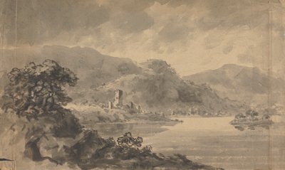 Landscape with River, Castle and Mountains by Rev. William Gilpin
