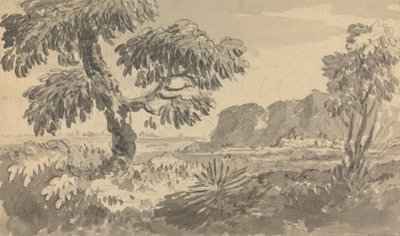 Landscape with Two Trees and Cliff by Rev. William Gilpin