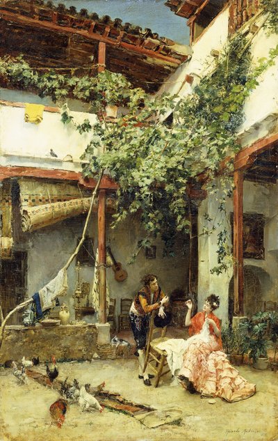 In the Courtyard by Ricardo de Madrazo y Garreta