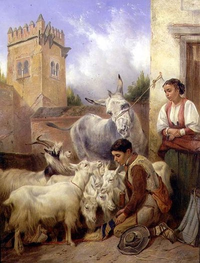 Feeding Goats in the Alhambra by Richard Ansdell