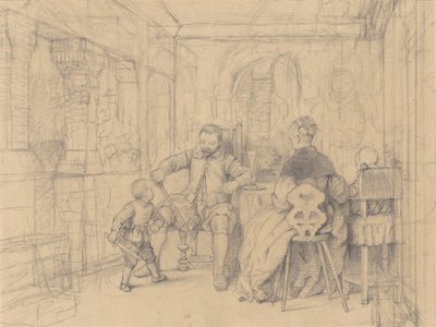 The Fencing Lesson [recto] by Richard Caton Woodville