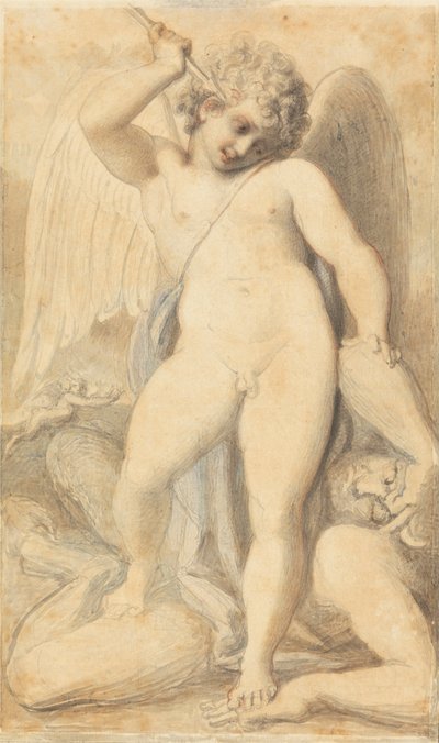 Cupid Overpowering a Satyr by Richard Cosway