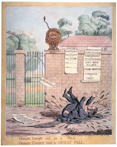 Humpty Dumpty sat on a Wall, 1821 by Richard Dighton