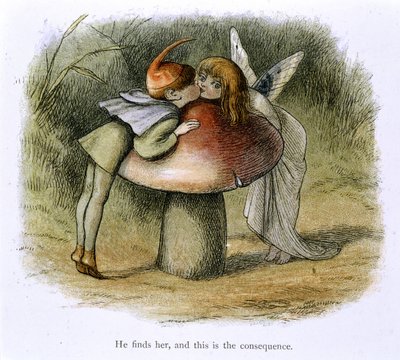 An Elf and a Fairy Kissing by Richard Doyle