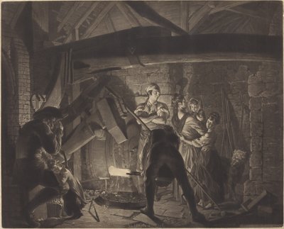 An Iron Forge by Richard Earlom after Joseph Wright