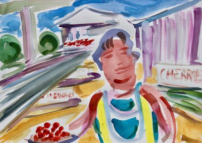 Cherry Seller by the Highway, 2020 by Richard Fox