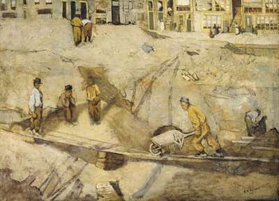 Building Site in Amsterdam by Richard Nicolaus Holst Roland