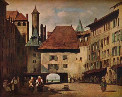 La Place du Molard, Geneva, c1830 by Richard Parkes Bonington