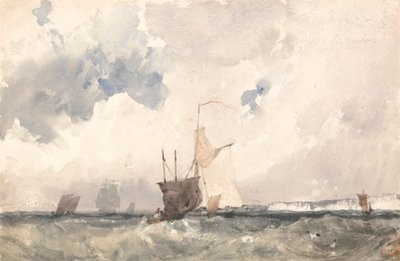 Vessels in a Choppy Sea by Richard Parkes Bonington