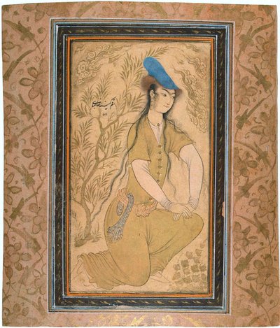 Girl in a Fur Hat, 1602 by Riza i Abbasi