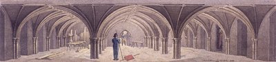 Guildhall Crypt, London, 1821 by Robert Blemmell Schnebbelie