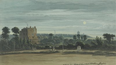The Whittington Stone by Moonlight by Robert Bremmel Schnebbelie