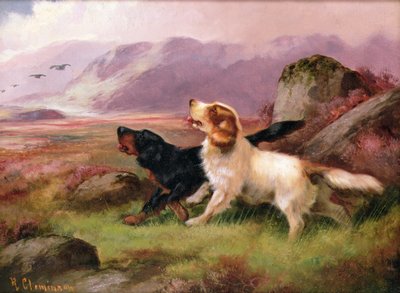 Gundogs (One of a Pair) by Robert Cleminson