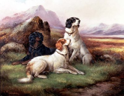 Setters in a Highland Landscape by Robert Cleminson