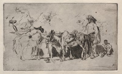 Men and Donkeys, Rome by Robert Frederick Blum