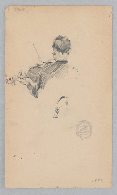 Musician Playing the Violin by Robert Frederick Blum