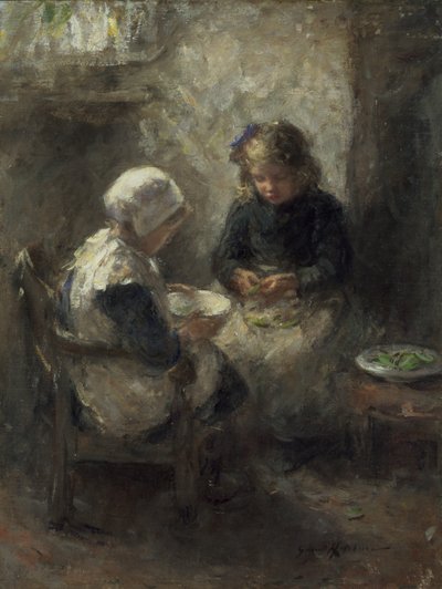 Shelling Peas by Robert Gemmell Hutchison