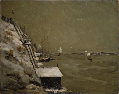 East River Embankment, Winter by Robert Henri