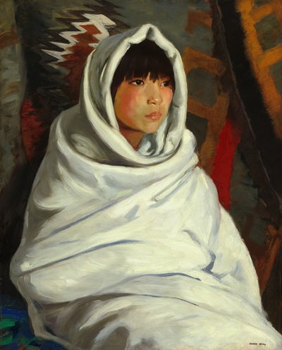 Indian Girl in White Blanket by Robert Henri