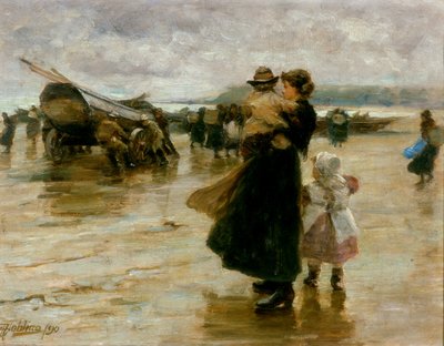 Hauling the Boats, 1890 by Robert Jobling