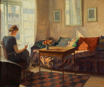 A Woman Reading at a Window by Robert Panitzsch
