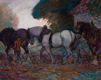 The Ploughing Team, Dawn, 1906 by Robert Polhill Bevan