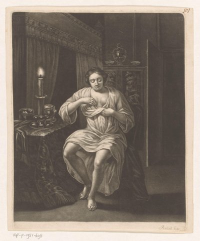 Woman Fleaing Herself by Robert Robinson (attributed to)
