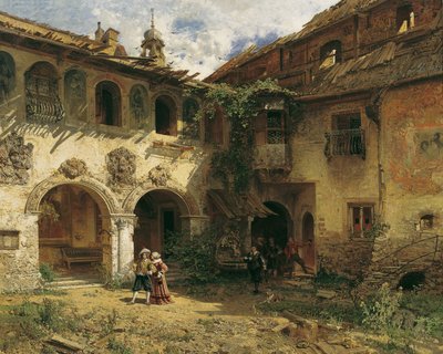 Courtyard of the Fürstenburg in Burgeis by Robert Russ
