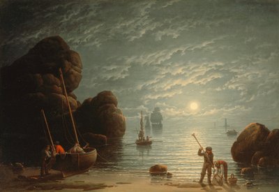 Moonlight Coastal Scene by Robert Salmon