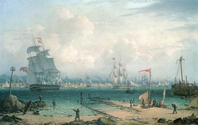 View of Liverpool, from Cheshire by Robert Salmon