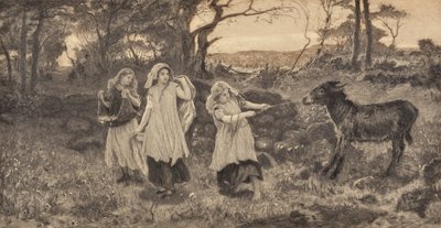 Three Girls and a Donkey by Robert Walker Macbeth