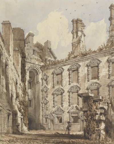 Court Yard of Caerlaverock Castle by Robert William Billings