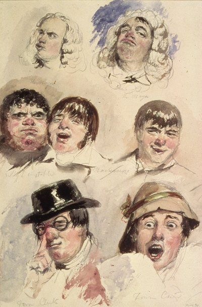 Sheet of Studies of Seven Heads by Robert William Buss