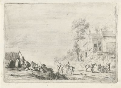 Soldiers by a Road by Robert van den Hoecke