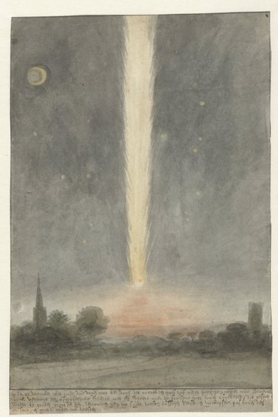 Comet Above Beverwijk, 1680 by Rochus van Veen (attributed to)