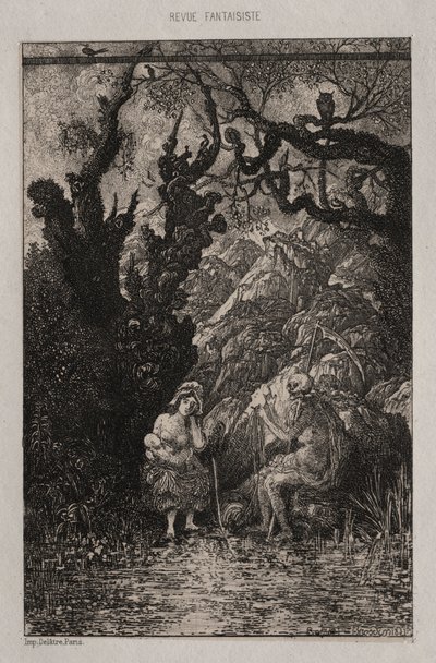 Death and the Young Mother by Rodolphe Bresdin