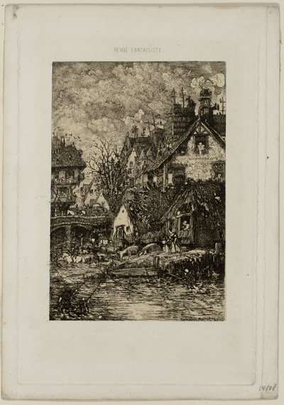 Entering a Village, from Revue Fantaisiste by Rodolphe Bresdin
