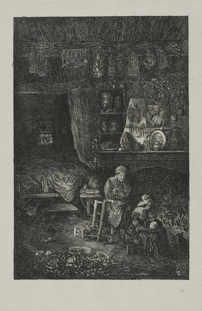 Flemish Interior by Rodolphe Bresdin