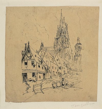 Gothic Cathedral by Rodolphe Bresdin