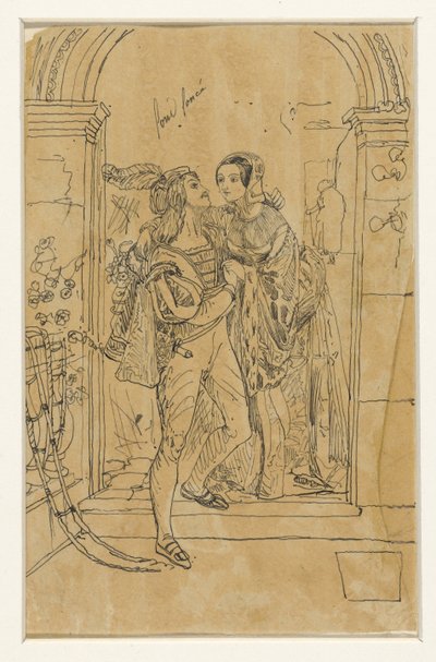 Romeo and Juliet in 15th Century Costume by Rodolphe Bresdin