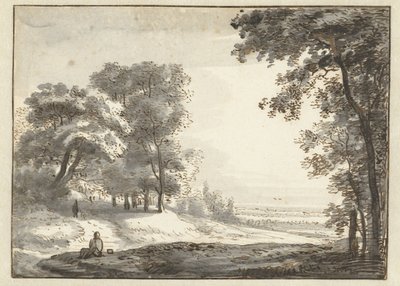 Wooded Landscape with a Resting Traveller by Roelant Roghman