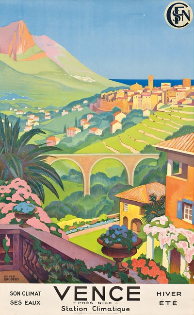 Poster advertising Vence by Roger Broders