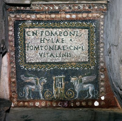 Mosaic of the Tomb of Pomponio Hylax, Rome by Roman